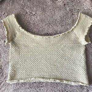 free people off shoulder crop top